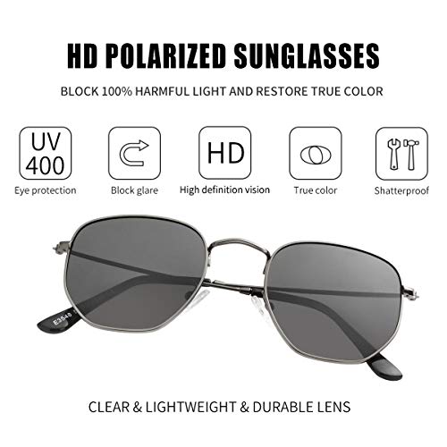 Image of Kursan Small Round Metal Polarized Sunglasses for Men Women Mirrored Lens Classic Circle Sun Glasses