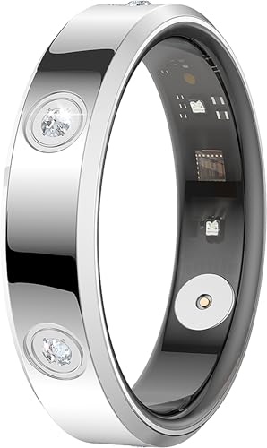 Smart Ring Donna Uomo Oro Rosa Argento Anello Fitness per Donna Sottile Mestruazione Frequenza Cardiaca Contapassi, Monitoraggio del sonno, Anello Smart Fitness Ring Calorie Attività Tracker Android