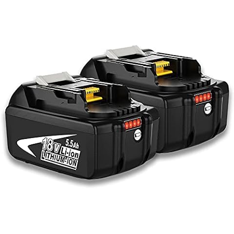 【2Stücke 】 Venghts 5.5Ah BL1860B Ersatz für Makita 18V Akku LED-Anzeige BL1850 BL1860 BL1850B BL1840B BL1840 BL1830B 194205-3 194309-1 194204-5 196399-0 Akku-Elektrowerkzeuge Cover