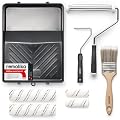 Remolika 8-Piece Paint Roller Kit - Made in Portugal - Premium Paint Brush, Microfiber Roller Covers, Wall Painting Roller Naps, Roller Frames, and Paint Tray, for Professionals or Homeowners