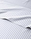Kids Full Size Blue Striped Sheets - 4 Piece Blue Stripe Microfiber Sheet Set - Nautical Themed Bedding - Soft, Cozy, Breathable & Machine Washable - Sky Blue Bed Set for Boys, Girls, Teens & Toddlers