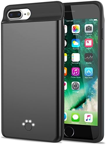 Smpoe [8000mAh] iPhone 8 Plus / 7 Plus Battery Case, High Capacity Extended Portable Battery Charging Case for iPhone 8 Plus 7 Plus 6 Plus 6S Plus (5.5 inch) / Extra 200% Battery (Blue Color)
