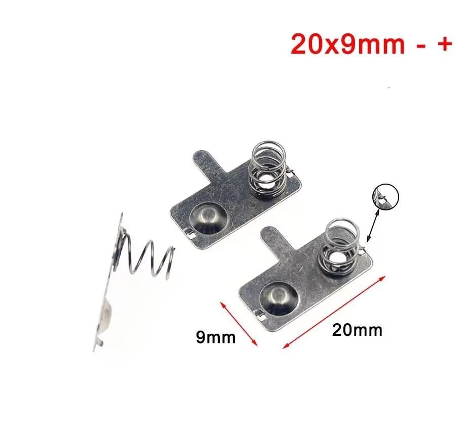 10Pcs Replacement Metal Batteries Spring Contact Plate Silver Semicircle For AA AAA Battery case 20x9mm