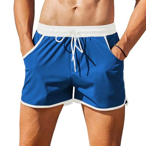 COOFANDY Men Leaf Print Board Shorts Bathing Suit Swim Boxer Briefs Sexy Short S