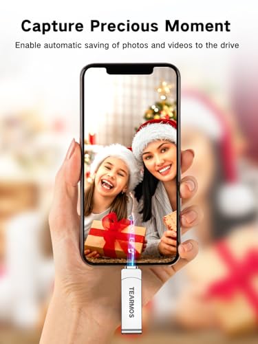 TEARMOS 512GB Flash Drive Intended for iPhone iPad, Memory Stick Storage for Photos and Videos Backup, Compatible with iPhone iPad Android PC, Plug and Play, No Application Required (Metal Silver)