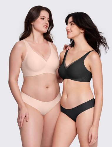 Image of LetsJoli Jelly Bras for Women Lace Deep V Wireless No Underwire Comfortable