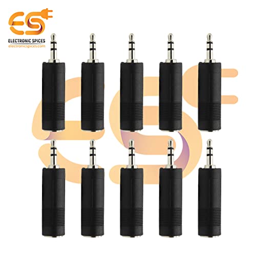 Image of Electronic Spices Mono 3.5mm male to 6.35mm female audio connectors pack of 20pcs