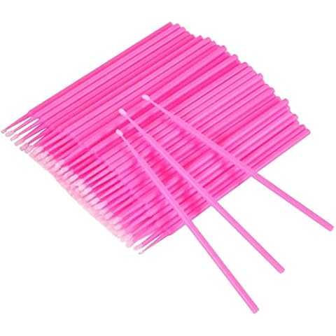 Geviro 100pcs Micro Applicators Brushes Disposable Eyelash Extension Micro Brushes Micro Make Up Mascara Brushes for Eyelash Extension Cover