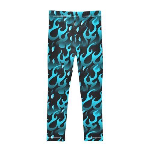 Toddler Girls Leggings Full Length Pants Cool Blue Flame Active Leggings for Girls 6T2