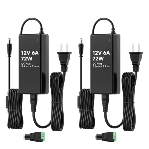 Image of BTF-LIGHTING DC12V 6A 72W LED Driver 2 Pack, Class 2 Transformer