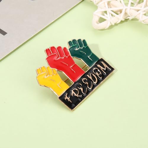 Image of African Brooches for Women Juneteenth Brooch Pins Enamel Black History Africa Map Brooches Black Queen Power Fist Lapel Pins Black History Month Juneteenth African Jewelry Accessories Outfits Party Favors Gifts