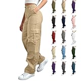 Cheyubny Women Multiple Pockets Parachute Cargo Pants...