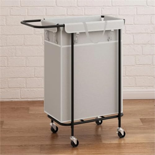 Cesta de ropa sucia para dormitorio con ruedas que soluciona el desorden 7