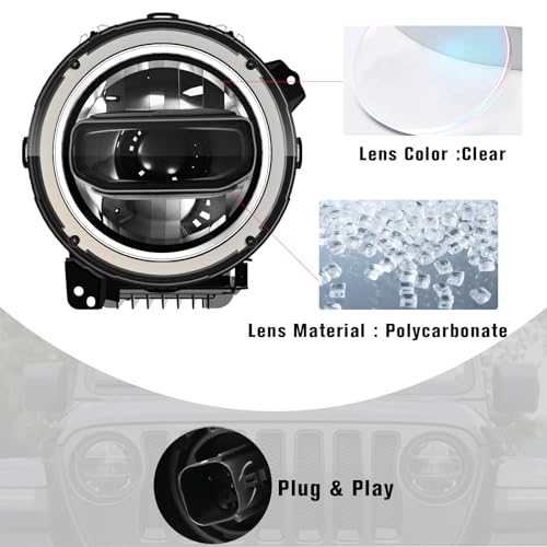 Litmiracle ZAXS229 Led Headlights For 2018-2023 Jeep Wrangler Jl/Gladiator Jt Accessories thumb #3