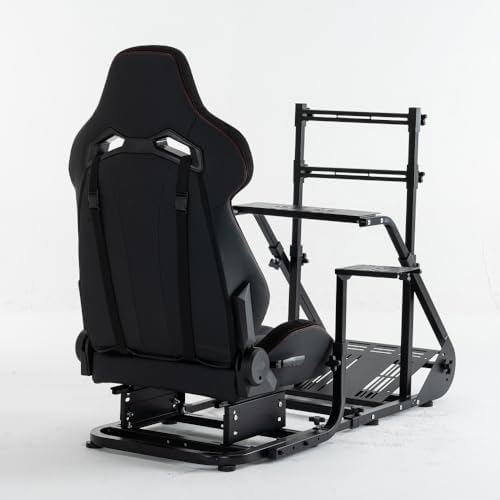 Cockpit simulador de carreras profesional ajustable negro e hierro miniatura 5