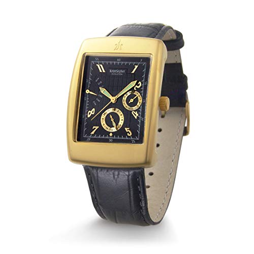 Montre en acier Kronsegler KS 750 Evolution, le prestige du cadran noir et or rétrograde