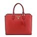 Prada Borsa A Mano Fuoco Red Saffiano and Soft Calf Leather Convertible Handbag 1BA229