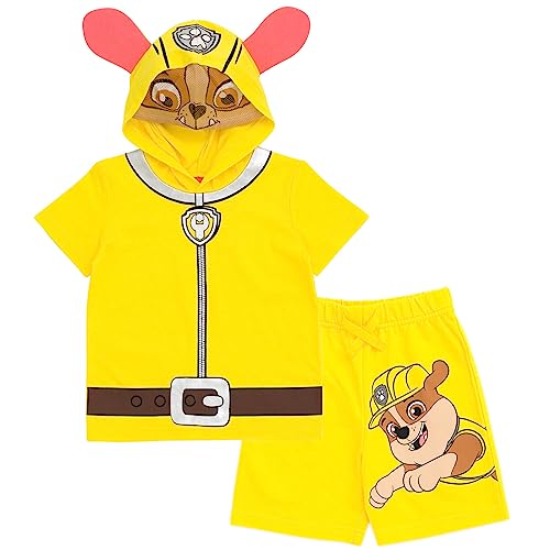 Image of Paw Patrol Chase Skye Rubble Marshall Cosplay T-Shirt and Bike Shorts French Terry Outfit Set Toddler to Big Kid