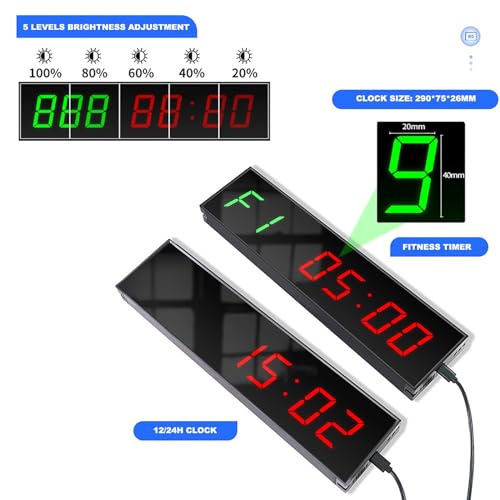 Cronómetro LED programable CHEWYZ de 6 dígitos para fitness, ideal para gimnasio, entrenamiento en casa y cronometraje de carreras miniatura 4