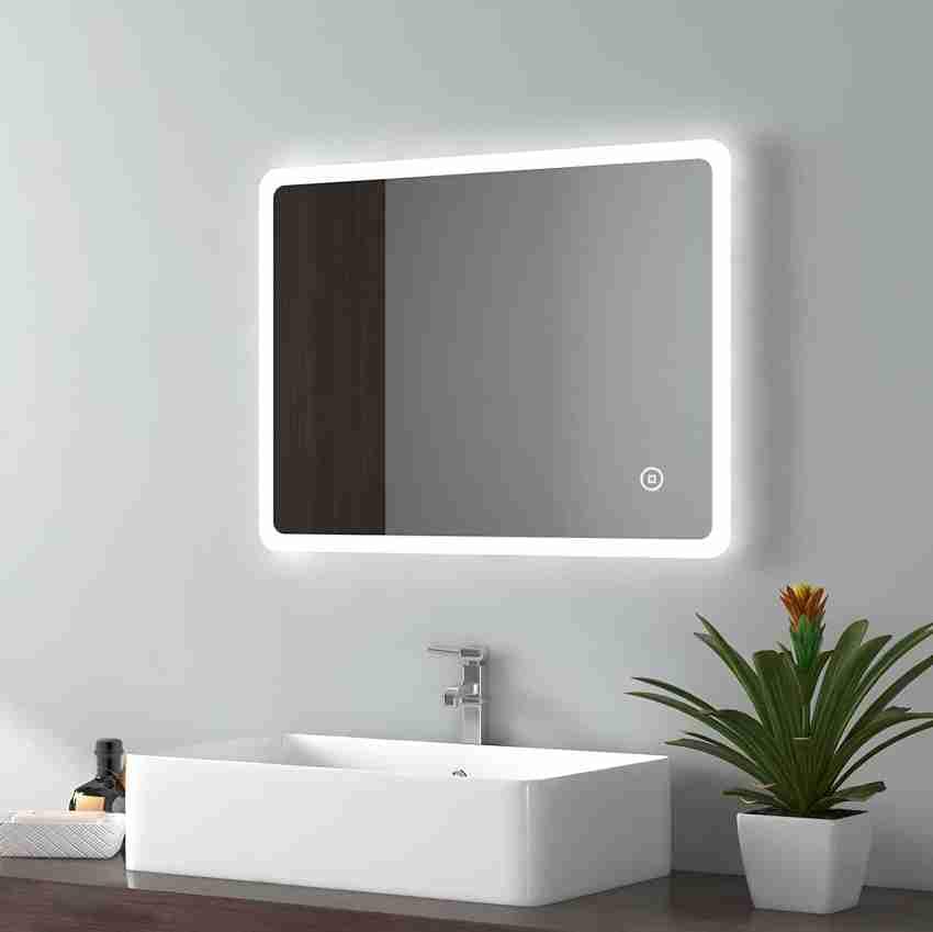 Khushi DecorsLED Mirror Glass Bathroom Wall - Full Length Home Decor Light Mirror for Bedroom, Living Room, Dressing Room, Hall, Wash Basin, Makeup Room (Size 18x24 - AS2)
