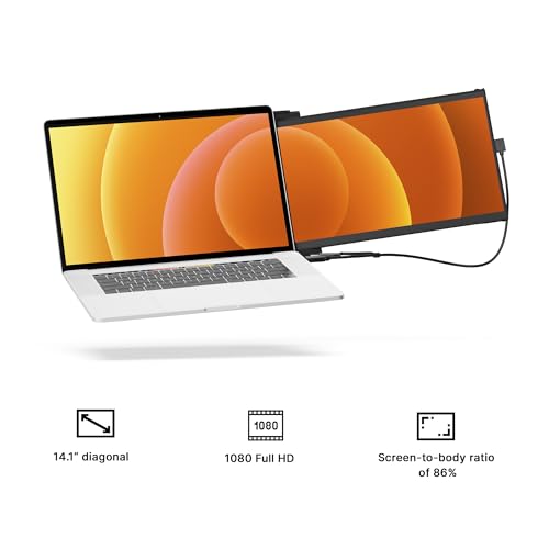 Image of Duex Max DS Portable Monitor - New Mobile Pixels 14.1 inch Laptop Screen Extender, FHD 1080P Travel Monitor, USB C /USB A /HDMI Plug and Play Laptop Monitior for Windows /Mac /Android /Switch