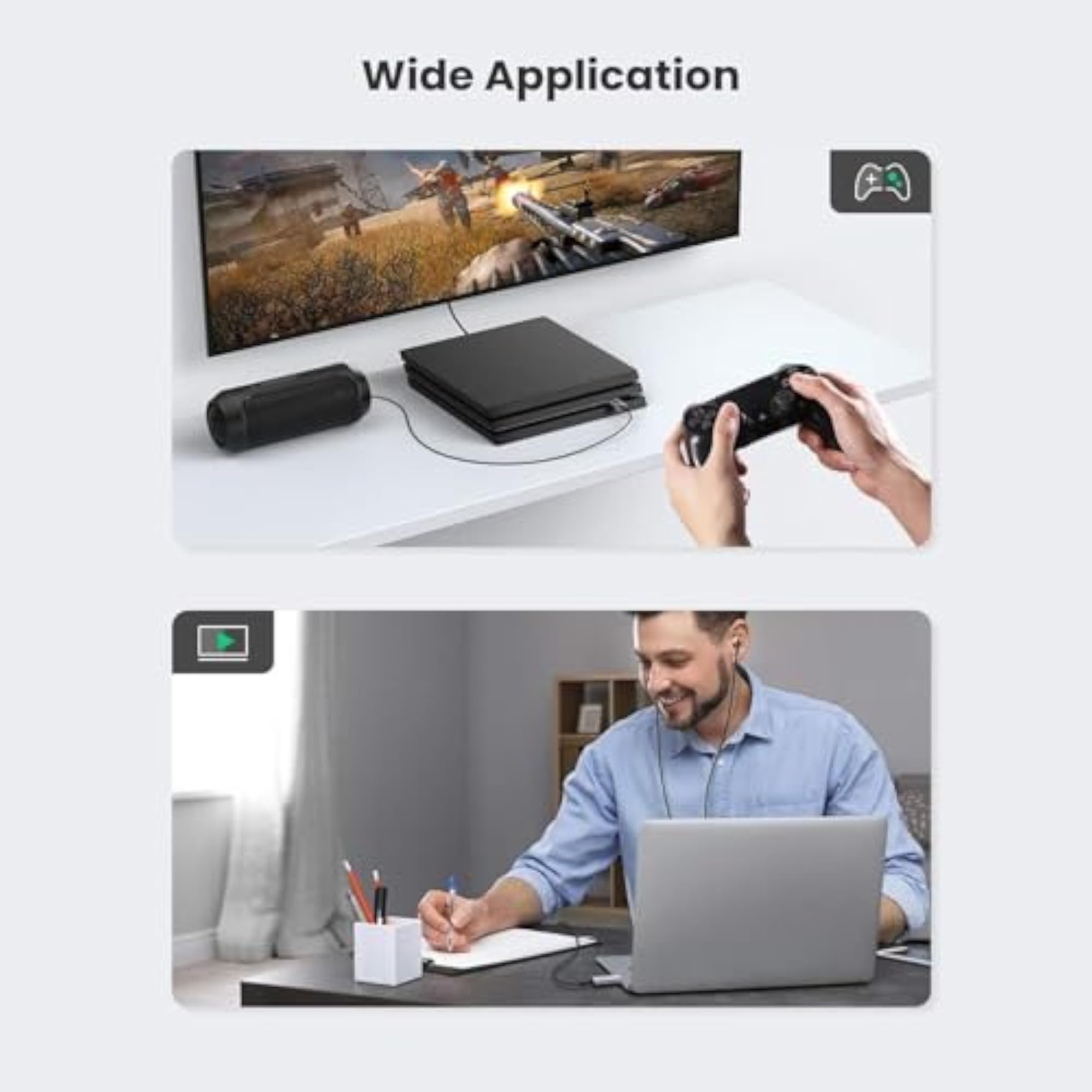 USB to 3.5mm External Sound Card Adapter