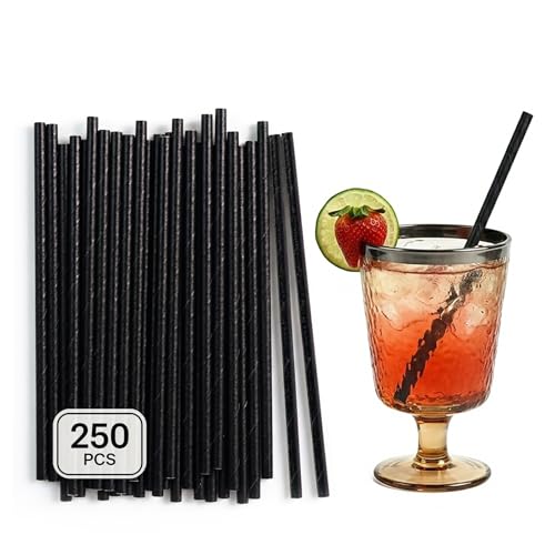 Pitillos desechables de papel negro 5.5 pulg 250 unidades miniatura 1