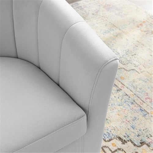 Sillón Giratorio Barrel Terciopelo Gris claro miniatura 7