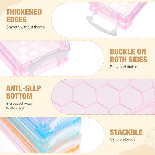 Image of Gueevin 24 Pcs Large Capacity Plastic Pencil Box Clear Plastic Pencil Case Crayon Box with Snap Tight Lid Watercolor Pen Storage Brush Organizer Drawing Tools Container (Macaron)