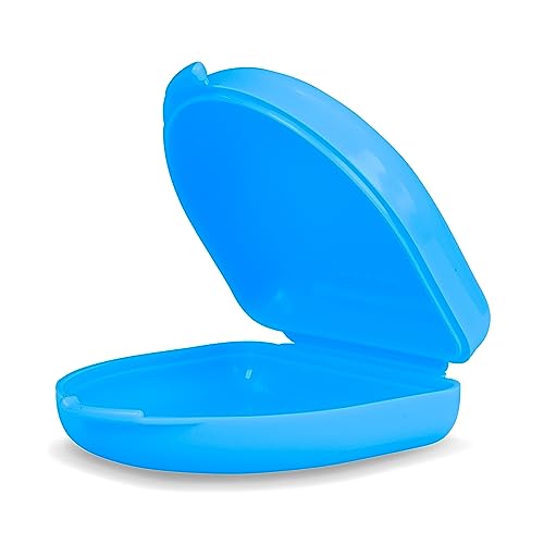 Wellsamed KFO Schienenbox Classic, Blau, zum Aufbewahren von Zahnspangen oder Zahnschienen