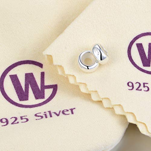 GW 2PC Stoppeur/Bloqueur Charms Argent 925 Caoutchouc pour Pandora Style Européen Bracelets – Image 6