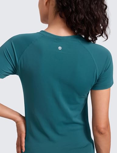 Image of CRZ YOGA Seamless T-Shirt Hip Length | Training, Chafe-Free, Slim Fit, Raglan Sleeves, Mesh Vents, Workout, Short Sleeve Tops for Women