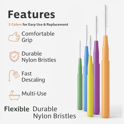 Image of Shower Head Cleaning Brushes, 35 PCS Multi-Size Nozzle Cleaner Tool with Storage Case, Shower Head Cleaner Picks for Unclogging Small Holes, Bathroom, Faucets & Spray Nozzles(Multi Color)