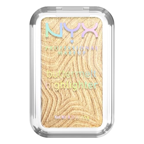 NYX Professional Makeup Buttermelt Highlighter Powder Highlighter 12 HR Wear Fade & Transfer Resistant Buildable High Impact Glow Butta Than Gold 1 Count