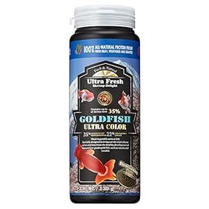 Ultra Fresh Sinking Goldfish Food, Color Enhancing, Balanced Diet, All Natural Ingredients, Clear Water Formula, Slow Sinking Gold Fish Pellets, Goldfish Ultra Color (4.6 oz)