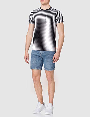 Superdry M1011024A T-Shirt, Ice Marl Stripe, M