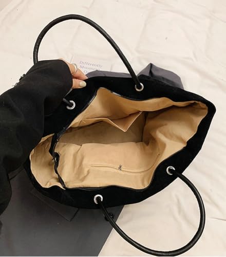 Slouchy Suede Hobo Bags Women Trendy Underarm Shoulder Bag Crescent Crossbody Purses Work College Travel Tote Handbag3