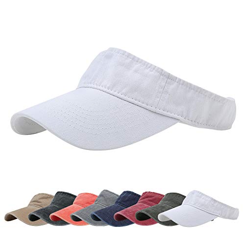 Sport Sun Visor Hats Cotton Ball Caps Empty Top Baseball Sun Cap For Men Women White #TOP1