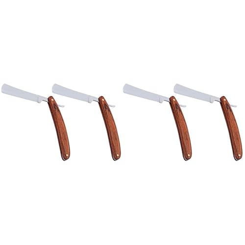 Cortador manual para el hogar, 4 piezas, herramienta profesional de acero para hombre, con manual de viaje, para dar forma a barba, nogal recto,