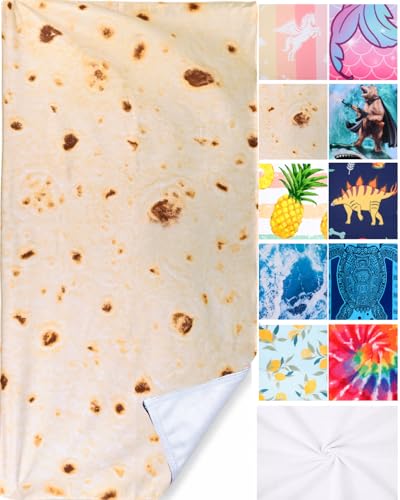 LIVILAN Funny Mexican Taco Burrito Beach Towel Oversized Microfiber Quick Dry Sand Free Towel Lightweight and Soft Pool Swim Shower Towel Burrito Gifts for Women Men Kids 30X60