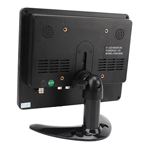 Bewinner 8 Zoll Mini TFT Monitor, 1024 X 768 HD Farb CCTV Bildschirm mit VGA, AV, BNC, USB, HD, DC Eingang, mit Fernbedienung, Lautsprechern für Auto, Überwachungskamera, PC (EU-Stecker) – Bild 6