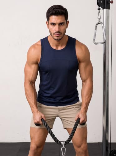 Image of CHKOKKO Men's Workout Gym T-Shirt Lightweight Sleeveless T-Shirt