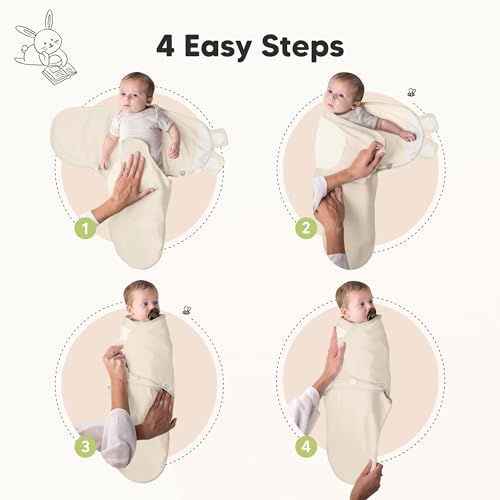 Image of 3-Pack Organic Baby Swaddle Sleep Sacks - Swaddles for Newborns, Infant 0-3 Months, Baby Girls, Boys, Soft & Snug Newborn Sleep Sack, Nursery Swaddling Blankets (Bumble Bear, OS)