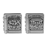 Laroal 2-teiliges Andenkenbox-Set „Meine erste Locke und Mein erster Zahn“ in Antik-Silber, Organizer-Halter für die Zahnsammlung, „Meine erste Locke und Mein erster Zahn“, Andenkenbox-Set