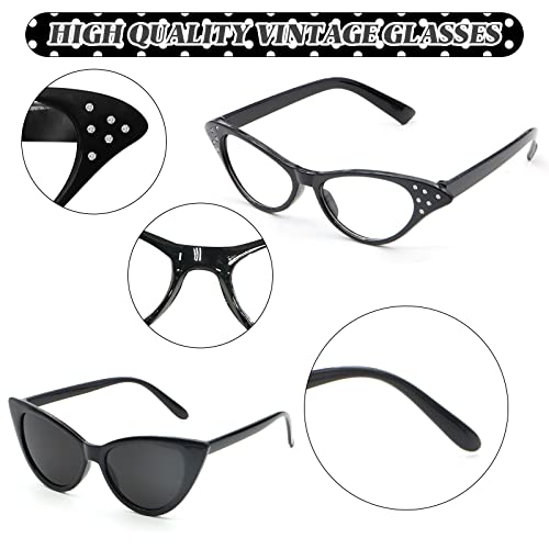 VEGCOO 6 PCS 50s Fancy Dress Costume for Women Retro 1950s Costume Accessories - Image 4