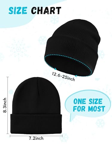 Glooarm 6 Pack Kids Beanie Hats Boys Girls Winter Hats Stretchy Acrylic Toddler Beanies Kid's Cuffed Cap2