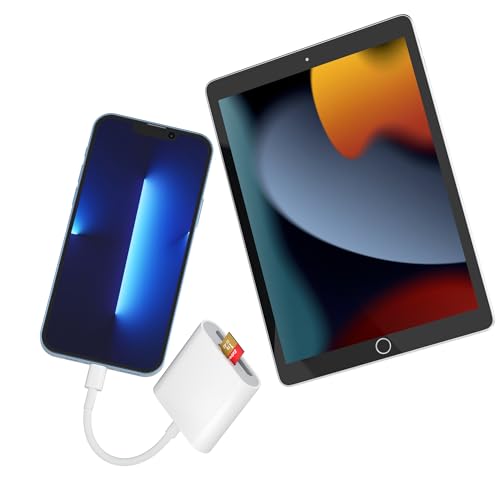 image for SZHAIYIJIN SD Card Reader for iPhone, Memory Card Reader with Dual Slo