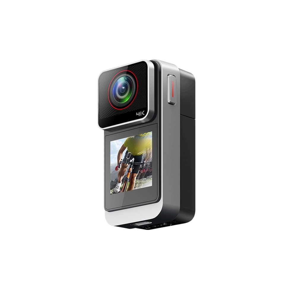 Action Camera 4K impermeabile con foto da 20 MP, schermo da 1,3 pollici e grandangolo a 120°, videocamera sportiva portatile per ciclismo, vlogging animali domestici, supporta 256 GB