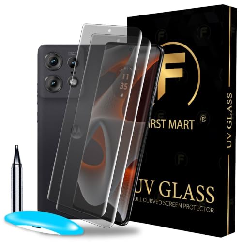 Image of FIRST MART Matte UV Tempered Glass for Motorola Edge 50 Ultra, Edge 50 Pro & Moto Edge 50 5G, 2 Pack | Anti-Glare Curved Screen Protector, 9H Scratch Resistant, Fingerprint Compatible, Case-Friendly