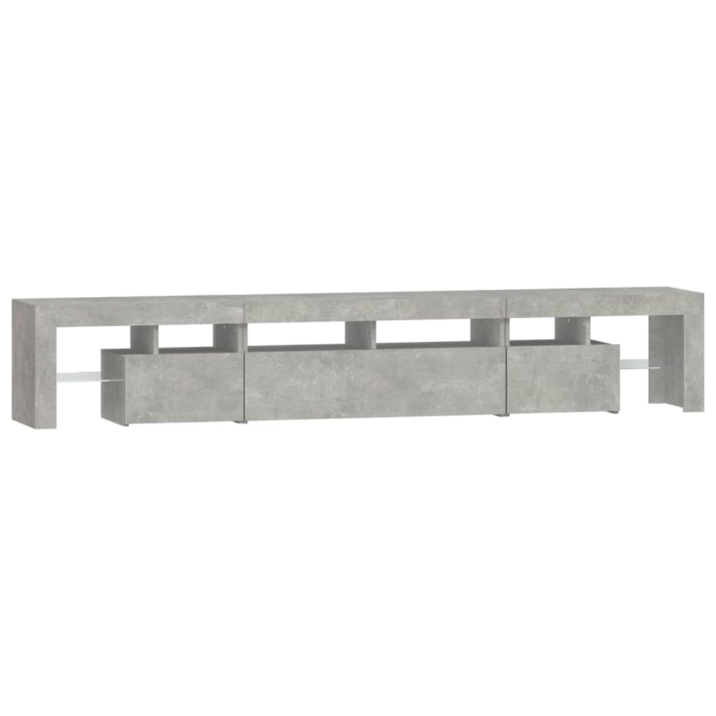 Mueble de TV con Luces LED Gris hormigón 230x36,5x40 cm